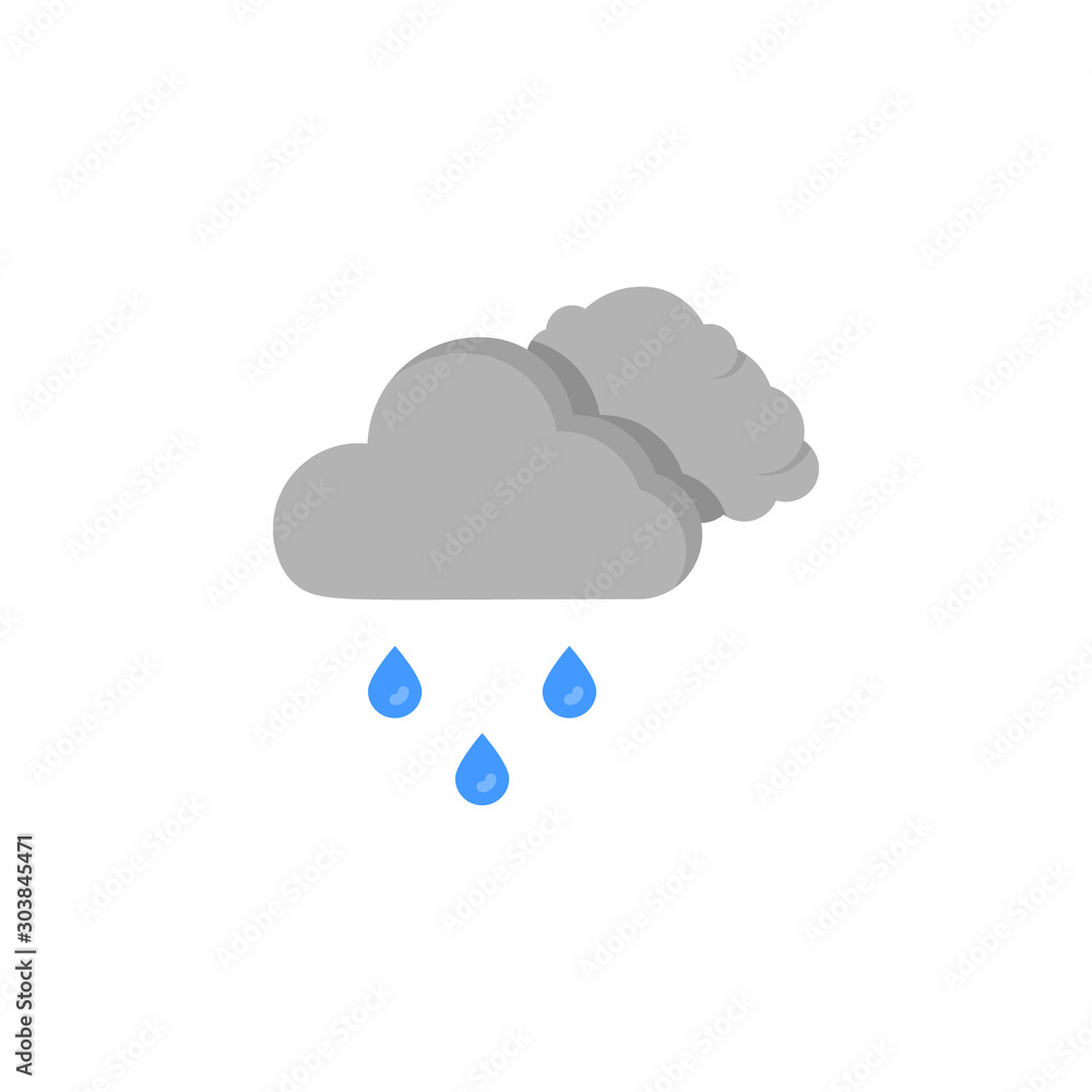 Poster cloud swarm rain drops icon. simple line, outline vector of two color weather icons for ui and ux, w