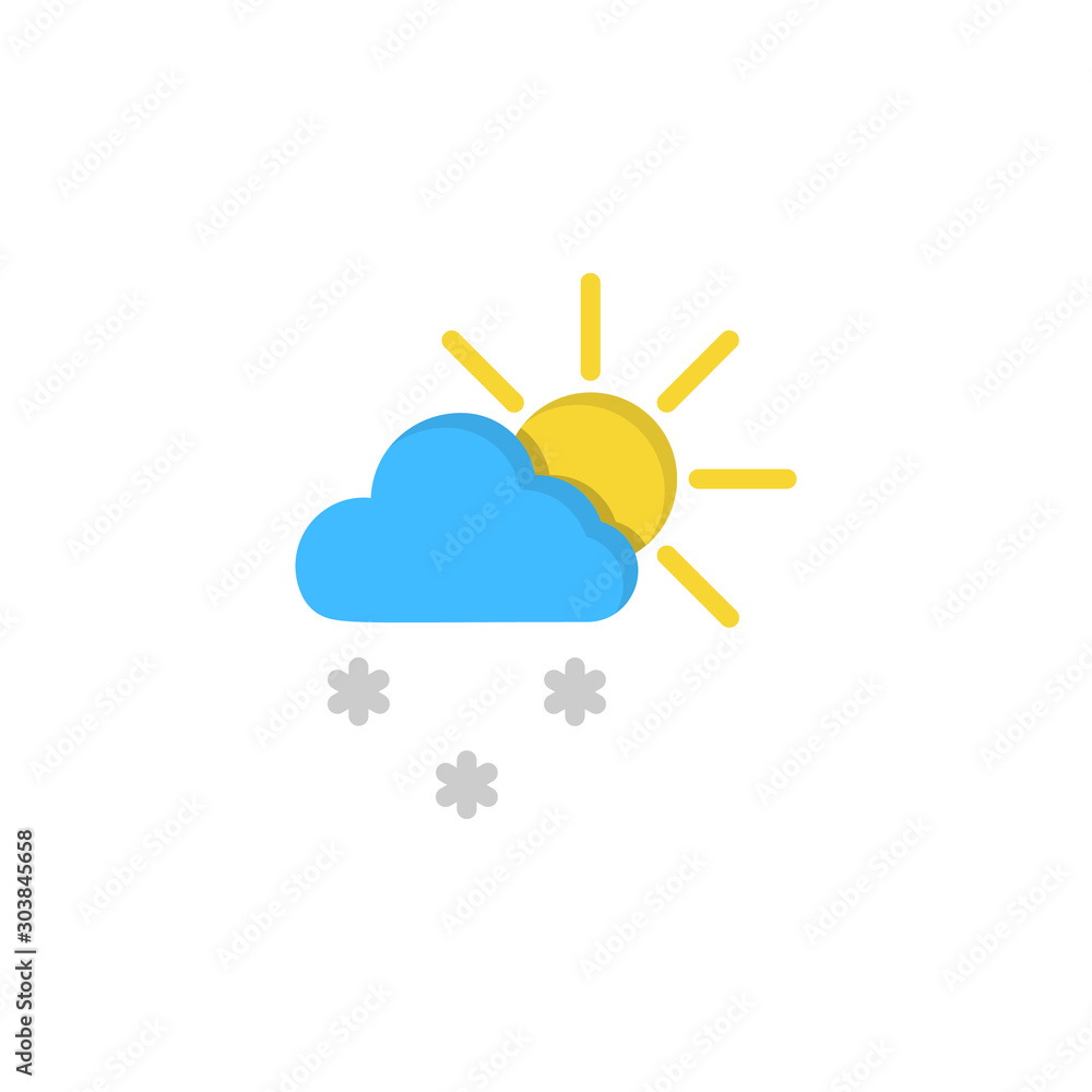 Aufkleber cloud sun snow snowflakes icon. simple line, outline vector of two color weather icons for ui and ux