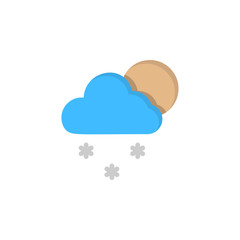 Cloud moon snow snowflakes icon. Simple line, outline vector of two color weather icons for ui and ux, website or mobile application