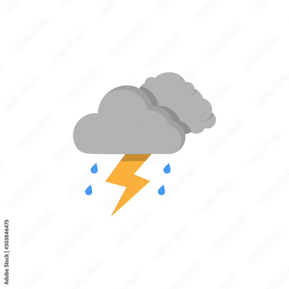 Poster cloud swarm rain drops lightning icon. simple line, outline vector of two color weather icons for ui