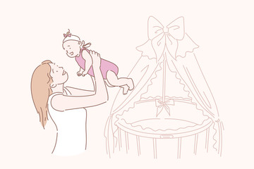 Parenthood, motherhood, childhood, Mothers day concept.