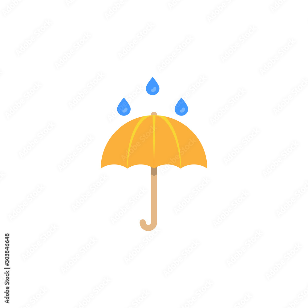 Aufkleber umbrella rain drops icon. simple line, outline vector of two color weather icons for ui and ux, webs