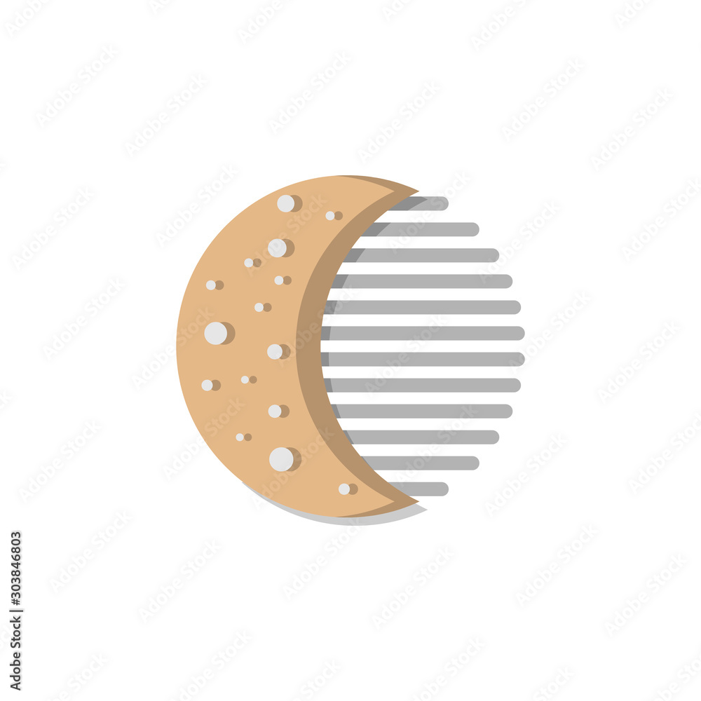 Poster moon descending icon. simple line, outline vector of two color weather icons for ui and ux, website 
