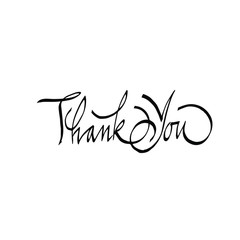thank you calligraphic inscription for postcard. vector