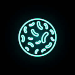 Bacteria neon icon. Simple thin line, outline vector of bacteria icons for ui and ux, website or mobile application