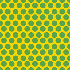 Seamless green dots on blue background pattern print