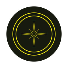 vector compass symbol icon formed with simple shapes