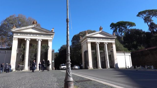 Rome, ITALY- Piazzale Flaminio with Entrance of Villa Borghese