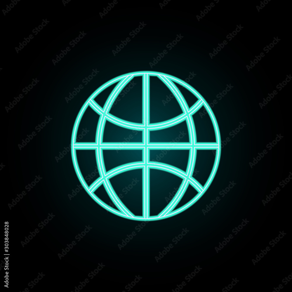 Poster globe neon icon. simple thin line, outline vector of web icons for ui and ux, website or mobile appl