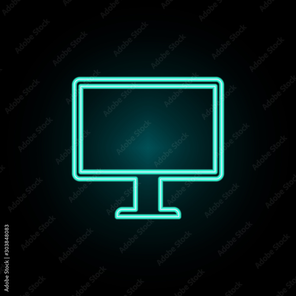 Aufkleber monitor neon icon. simple thin line, outline vector of web icons for ui and ux, website or mobile ap