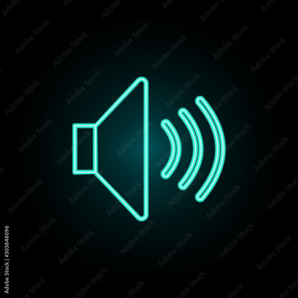 Poster sound neon icon. simple thin line, outline vector of web icons for ui and ux, website or mobile appl