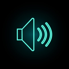 Sound neon icon. Simple thin line, outline vector of web icons for ui and ux, website or mobile application