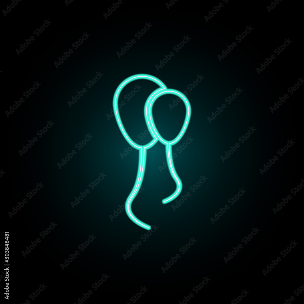 Poster balloons neon icon. simple thin line, outline vector of web icons for ui and ux, website or mobile a