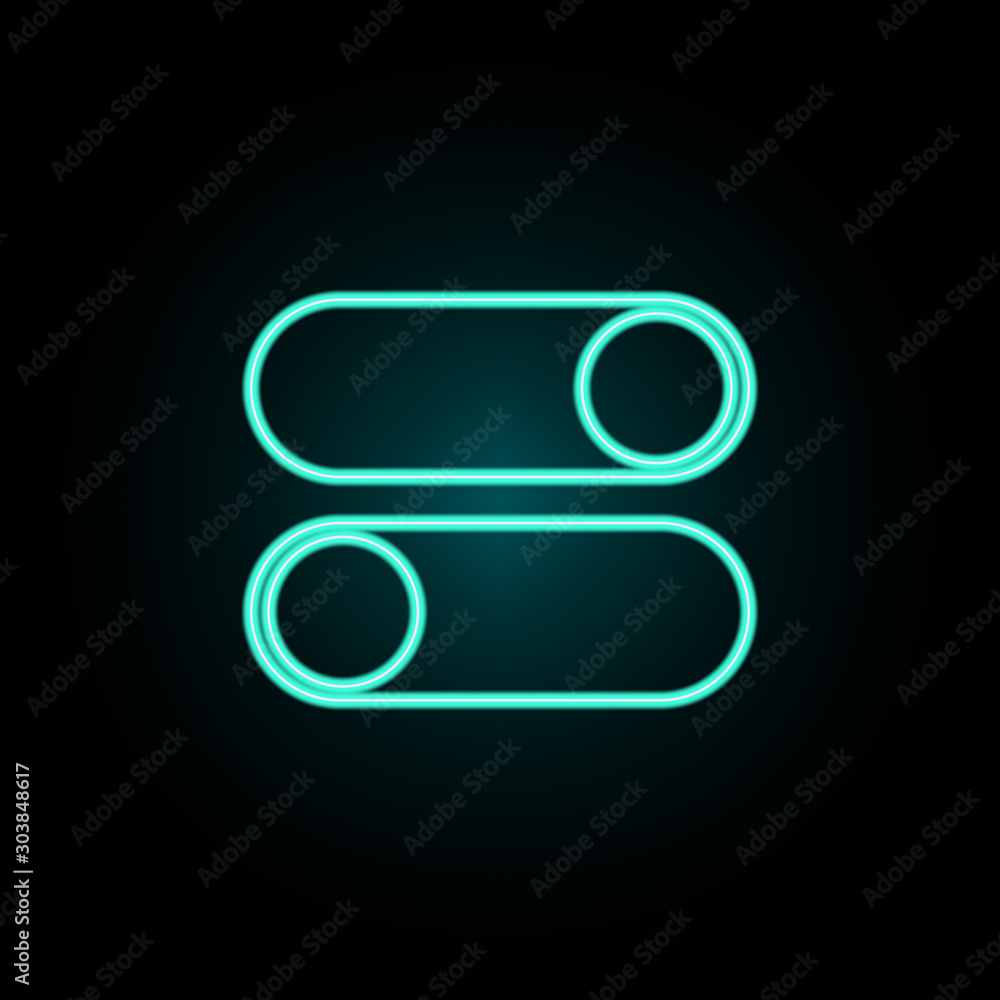 Aufkleber setting buttons neon icon. simple thin line, outline vector of web icons for ui and ux, website or m