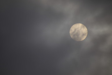 full moon And faded clouds