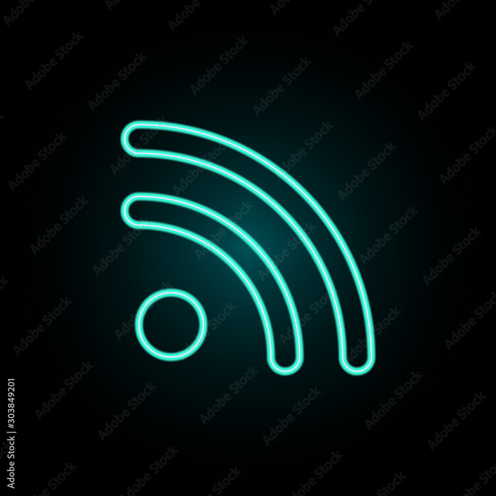 Poster signal sign neon icon. simple thin line, outline vector of web icons for ui and ux, website or mobil