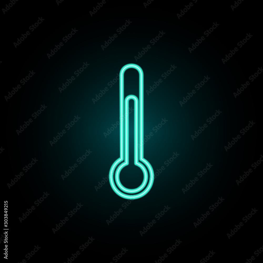 Poster thermometer neon icon. simple thin line, outline vector of web icons for ui and ux, website or mobil