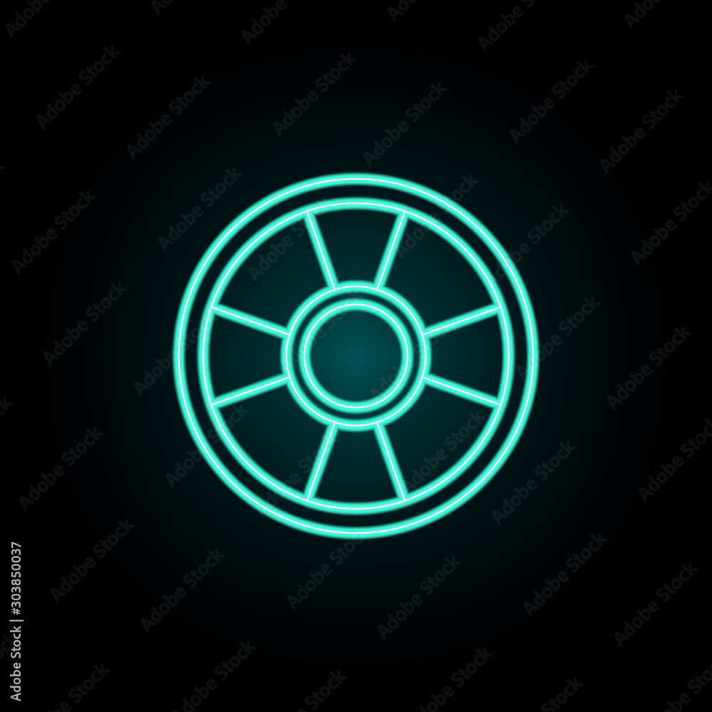 Poster cd disc neon icon. simple thin line, outline vector of web icons for ui and ux, website or mobile ap