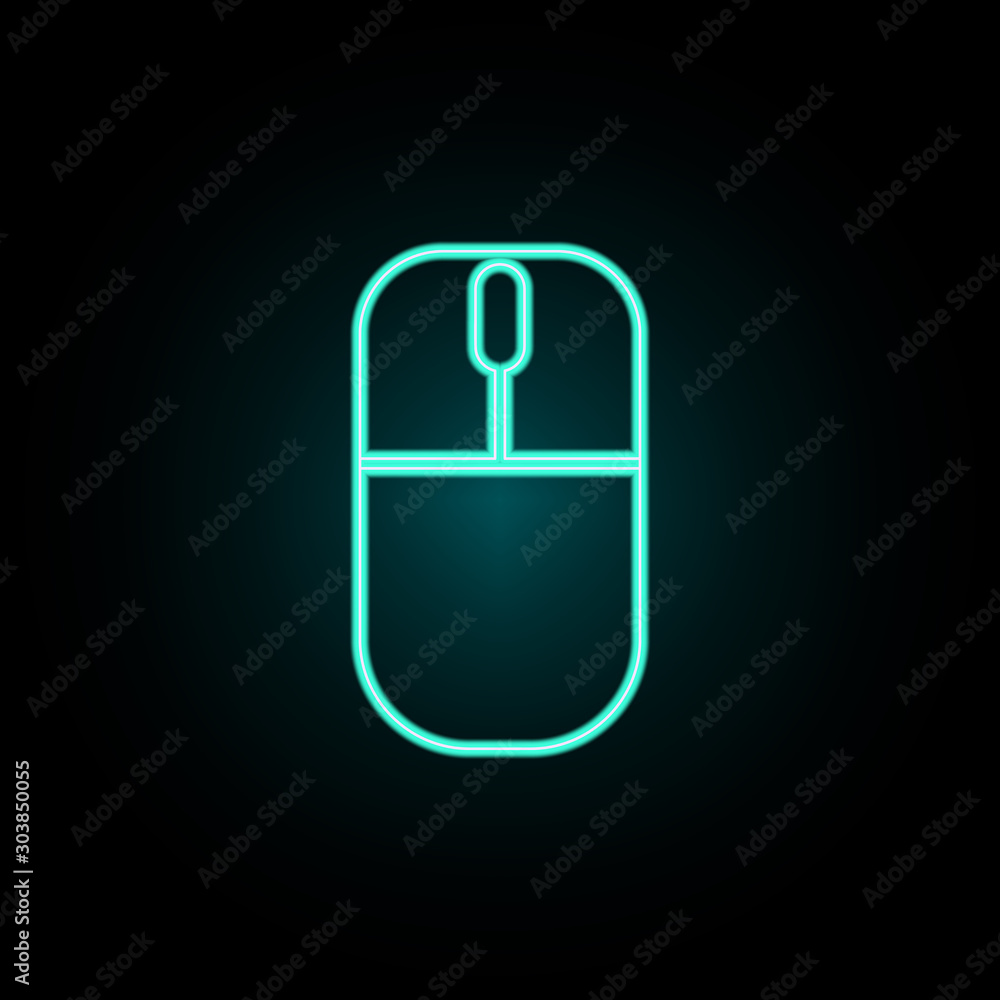 Aufkleber computer mouse neon icon. simple thin line, outline vector of web icons for ui and ux, website or mo