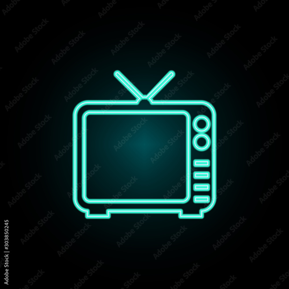 Aufkleber tv neon icon. simple thin line, outline vector of web icons for ui and ux, website or mobile applica