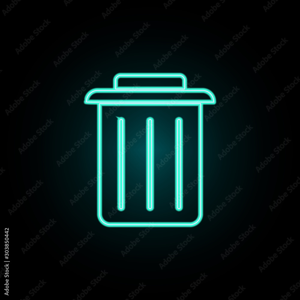 Poster bin neon icon. simple thin line, outline vector of web icons for ui and ux, website or mobile applic