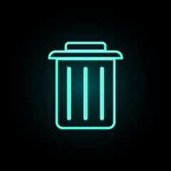Bin neon icon. Simple thin line, outline vector of web icons for ui and ux, website or mobile application