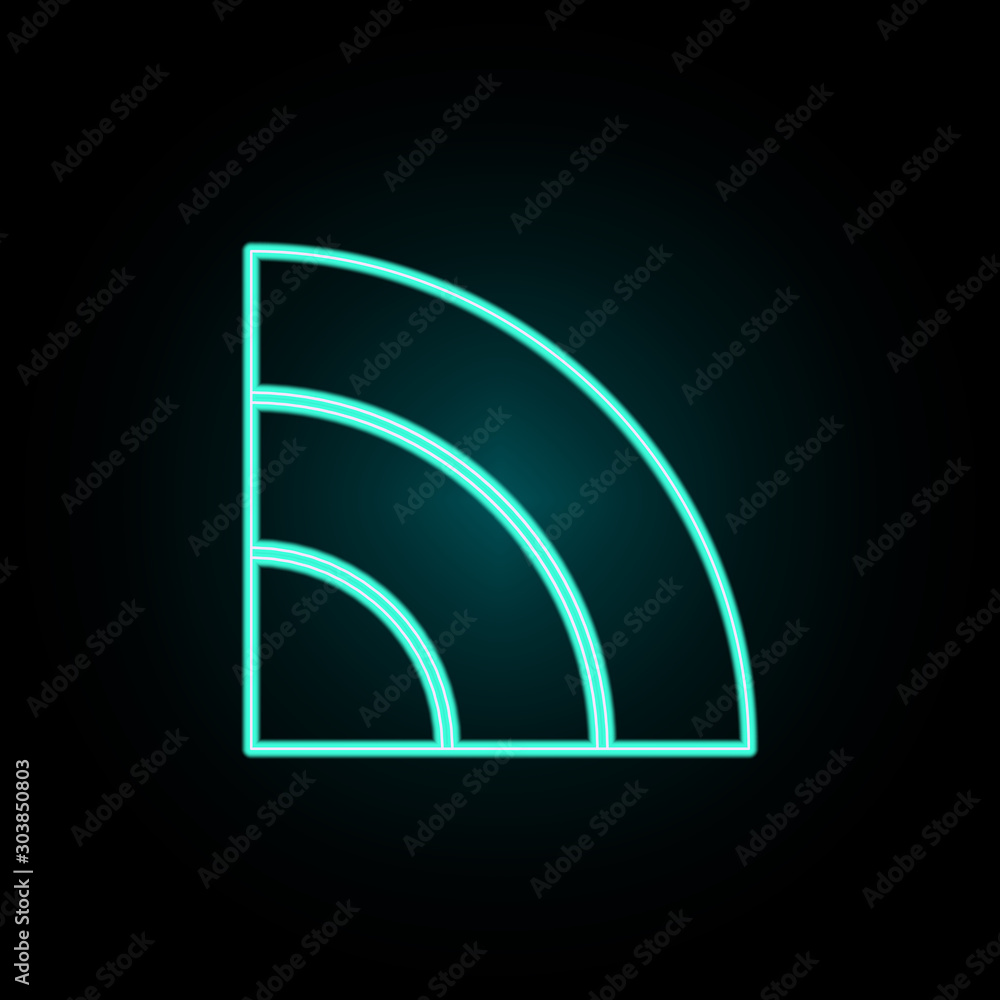 Poster radio wave neon icon. simple thin line, outline vector of web icons for ui and ux, website or mobile