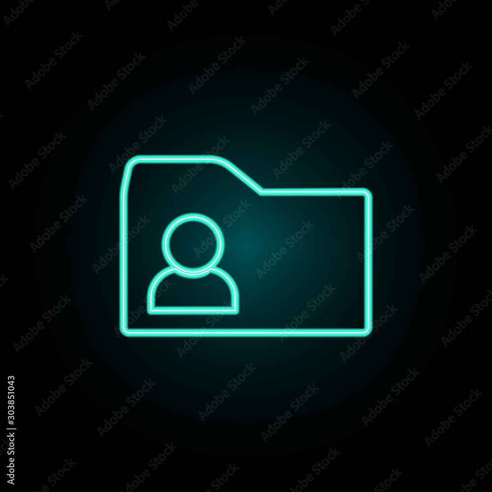 Aufkleber folder with contacts neon icon. simple thin line, outline vector of web icons for ui and ux, website