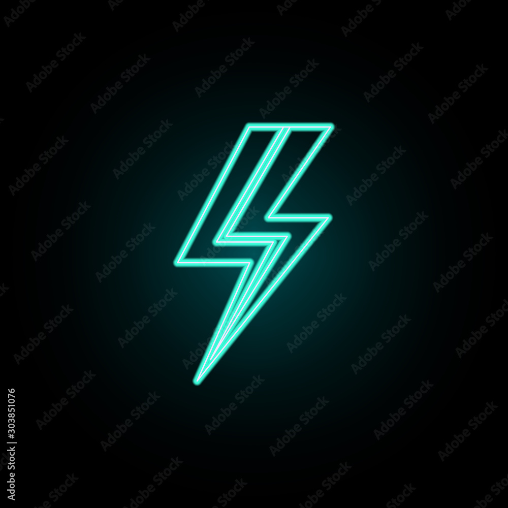 Aufkleber lightning neon icon. simple thin line, outline vector of web icons for ui and ux, website or mobile 