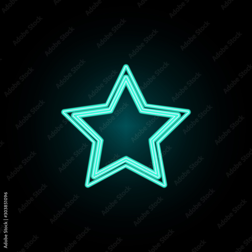 Aufkleber five-pointed star neon icon. simple thin line, outline vector of web icons for ui and ux, website or