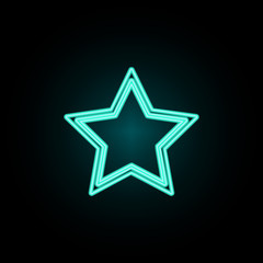 Obraz premium Five-pointed star neon icon. Simple thin line, outline vector of web icons for ui and ux, website or mobile application
