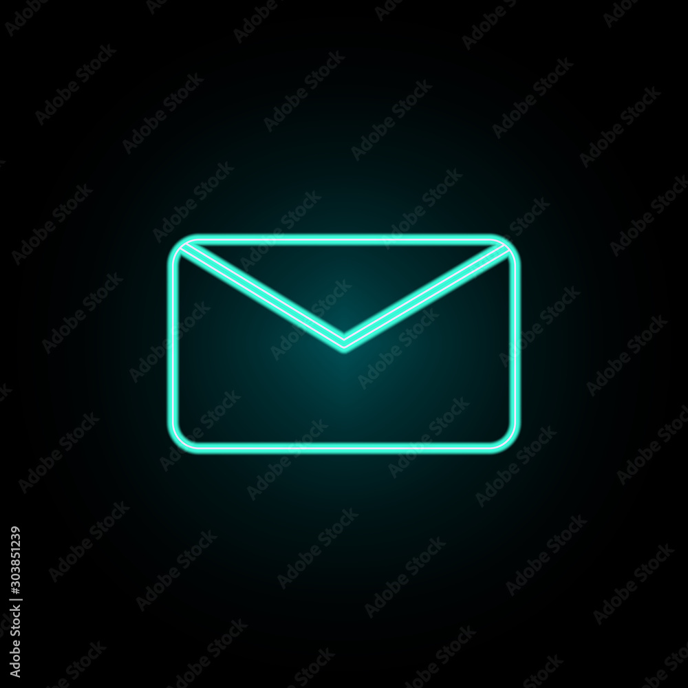 Poster the envelope neon icon. simple thin line, outline vector of web icons for ui and ux, website or mobi