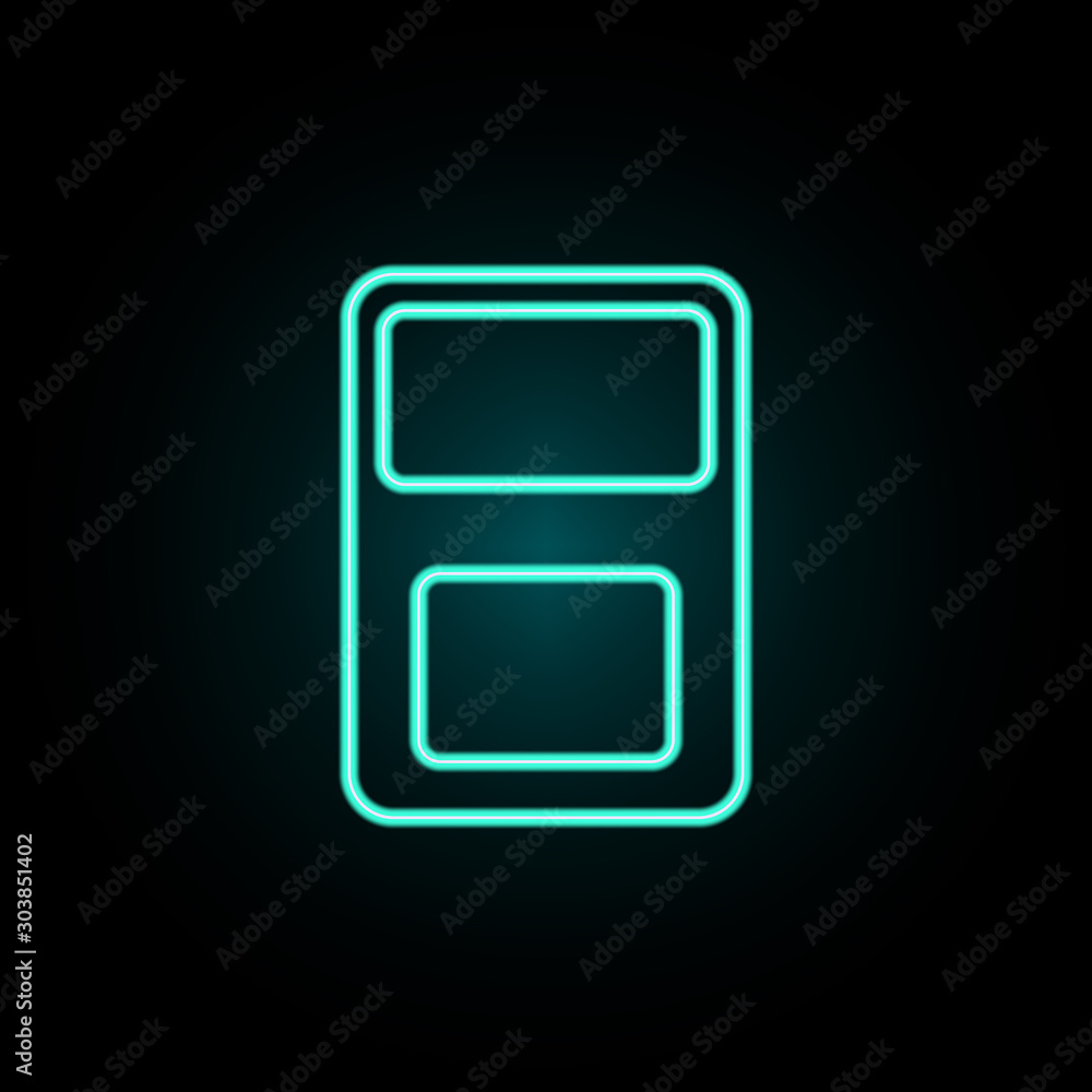 Poster music player neon icon. simple thin line, outline vector of web icons for ui and ux, website or mobi