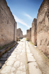 Naklejka premium unearthed city of pompeii