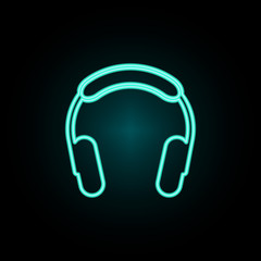 Headphones neon icon. Simple thin line, outline vector of web icons for ui and ux, website or mobile application