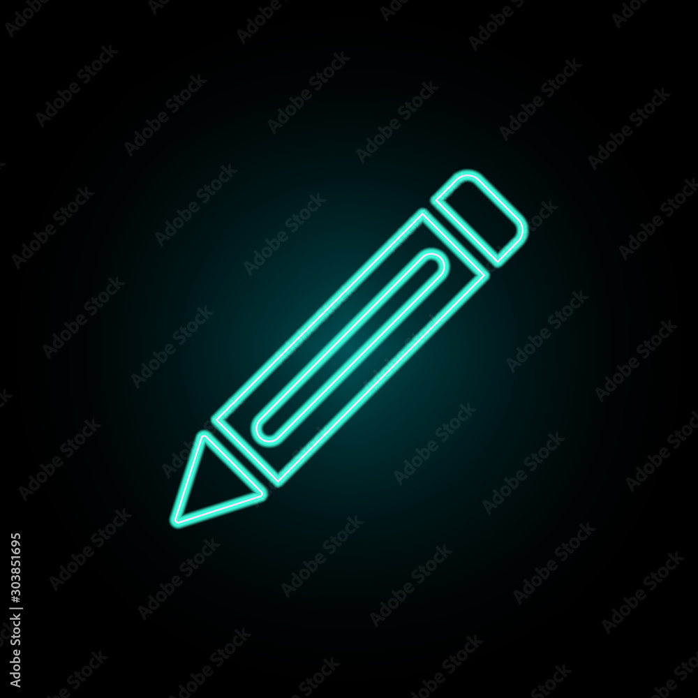 Poster a pen neon icon. simple thin line, outline vector of web icons for ui and ux, website or mobile appl
