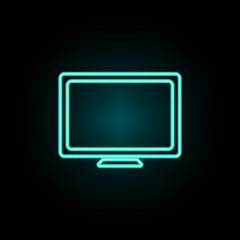 Monitor neon icon. Simple thin line, outline vector of web icons for ui and ux, website or mobile application