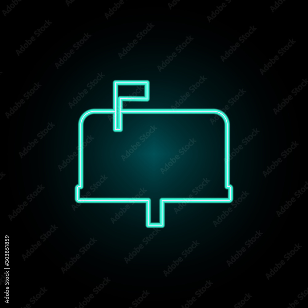 Aufkleber mailbox neon icon. simple thin line, outline vector of web icons for ui and ux, website or mobile ap