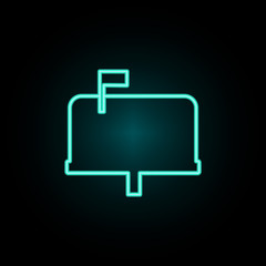 Mailbox neon icon. Simple thin line, outline vector of web icons for ui and ux, website or mobile application