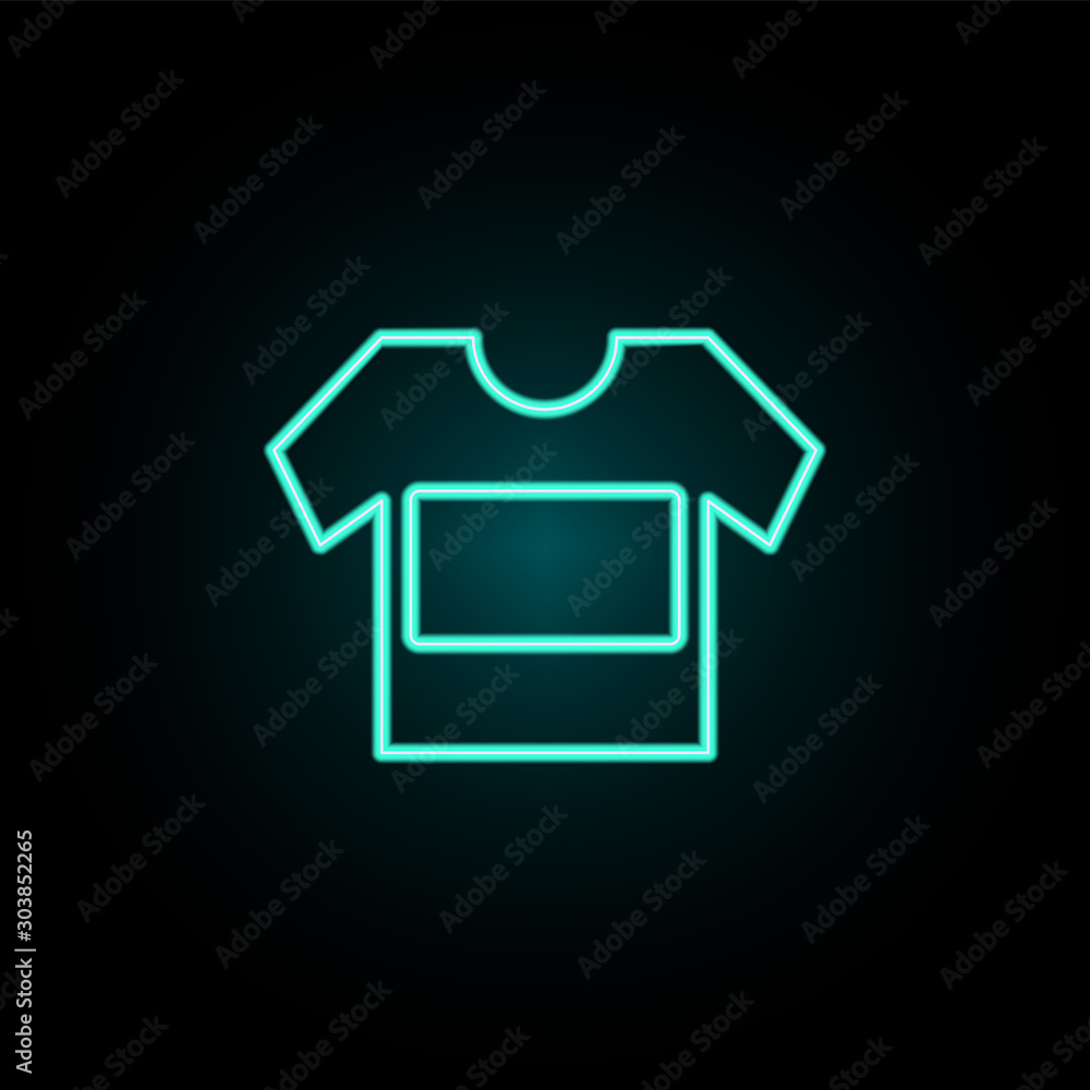Aufkleber shirt neon icon. simple thin line, outline vector of web icons for ui and ux, website or mobile appl