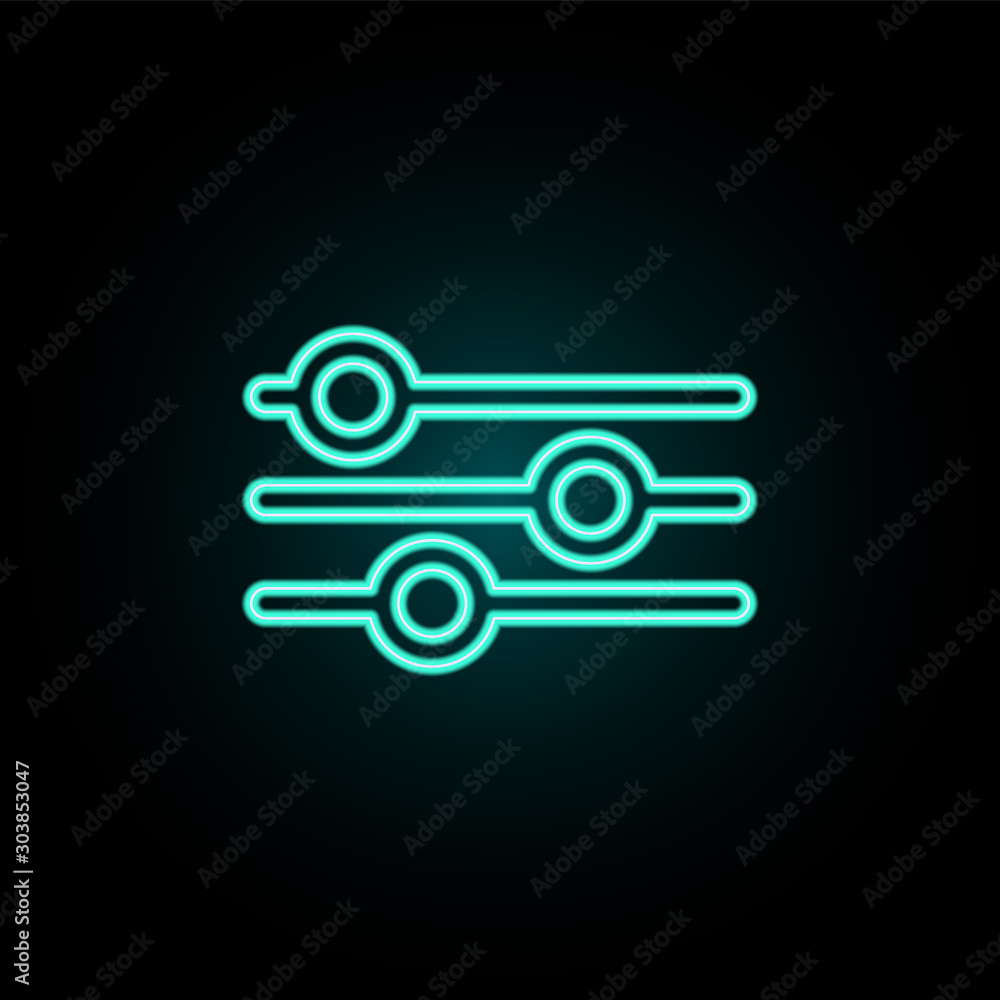Poster audio mixer neon icon. simple thin line, outline vector of web icons for ui and ux, website or mobil