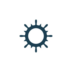 Ship wheel steering symbol vector icon