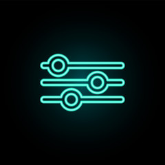 Audio mixer neon icon. Simple thin line, outline vector of web icons for ui and ux, website or mobile application