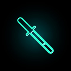 Pipette neon icon. Simple thin line, outline vector of web icons for ui and ux, website or mobile application