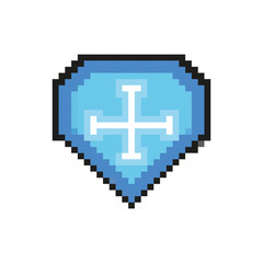 shield guard 8 bits pixelated style icon