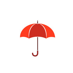 Red umbrella isolated on white. Flat cartoon style vector illustration