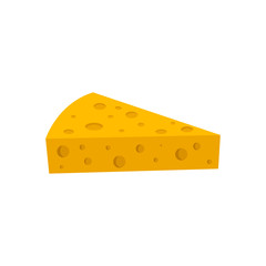 Piece of cheese vector illustration isolated on white