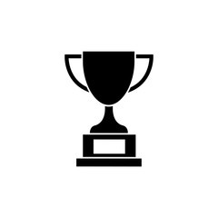 Golden trophy cup isolated on white. Trophy cup icon vector illustration in flat style	