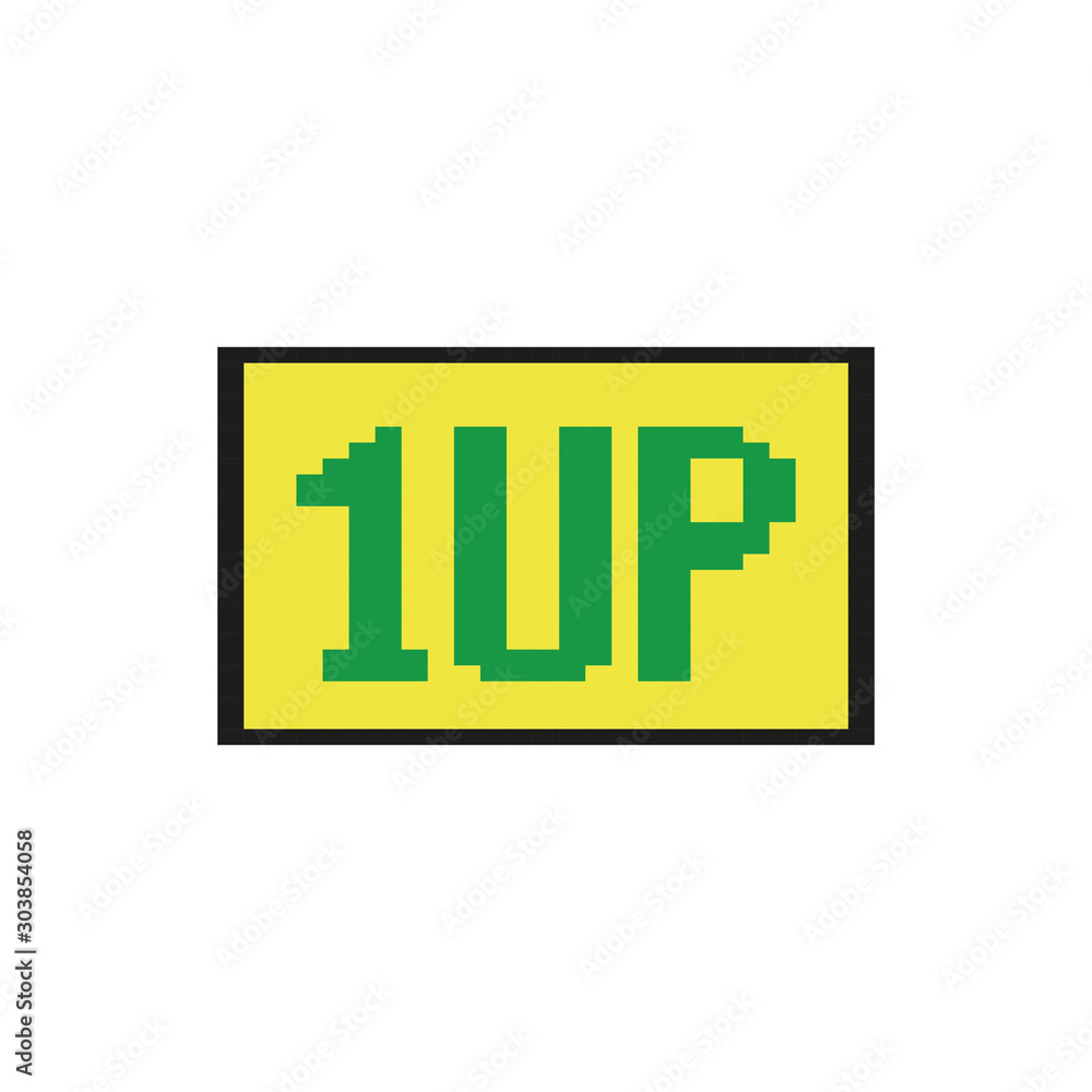 Poster 1 up label 8 bits pixelated style icon