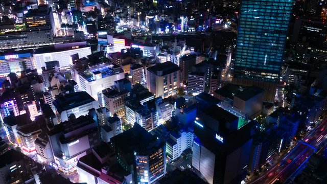 東京夜景　タイムラプス　池袋　Nov.2019 回転撮影